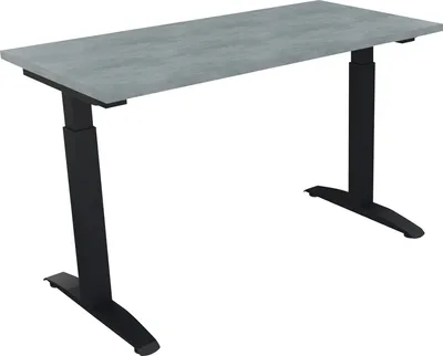 Produktbild von Schreibtisch Kufe Einzels. Quadrat B1200xT600xH650-850 an/Beton hell