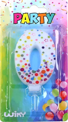 Zdjęcie produktu dla Świeczka imprezowa numer 0 w kropki
