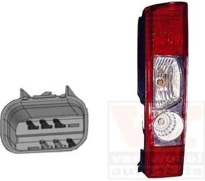 Image de VAN Wezel | Feu arrière avec support de lampe (1651922) adaptable sur Fiat, Citroën, Peugeot