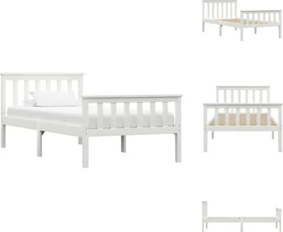 Obrázek produktu pro vidaXL Postel z masivu borovice bílá 100x200 cm - Postele a rámy postelí