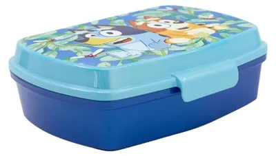 Snackbox für Kinder – Lunchbox, 17 cm, blau, Cartoon-Motiv