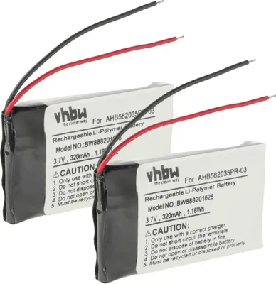 Produktbild von vhbw 2x Akku Ersatz für Jabra AHB582035PR-03 für Freisprecheinrichtung Konferenztelefon (320 mAh, 3,7 V, Li-Polymer)