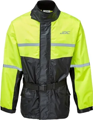 Image de Veste de pluie imperméable pour moto en Jaune/Noir