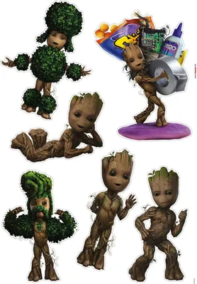 Produktbild von Komar Wandtattoo i am groot! Braun und Grün - 612747 - 50 cm x 70 cm
