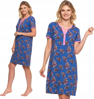 Produktbild von NACHTHEMD Kurzarm Damen Pyjama mit Blumen Geschenk Lovely MORAJ S