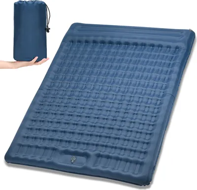 Produktbild von Aufblasbare Doppel-Isomatte, extra dicke 5-Zoll-Isomatte, Luftmatratze mit eingebauter Pumpe fuer Camping, Rucksackreisen, Wandern, Reisen, Zelt