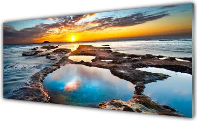 Produktbild von Glasbilder 125x50 Wandbild Druck auf Glas Meer Sonne Landschaft