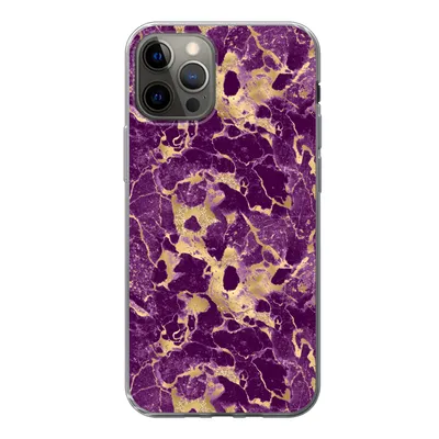 Produktbild von MuchoWow® Handyhülle Schutzhülle Hülle für iPhone 12 Pro Gold - Luxus - Marmor - Muster Silikon Softcase Handy Hülle - Abdeckung