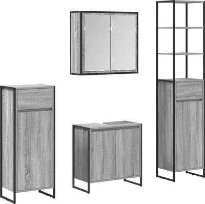 Immagine prodotto di Set di mobili per il bagno Grigio Sonoma Legno multistrato