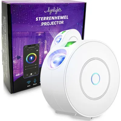 Produktbild von Aynlights® Smart Star Projektor [Original] – Weiß – Mit Bluetooth – Sternenhimmel Projektor – Steuerung über App, Gerät, Alexa ,Google