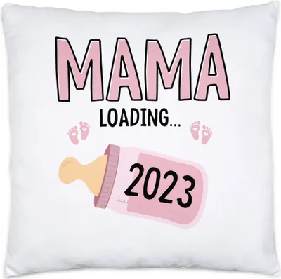 Produktbild von Mama Loading 2023 Kissen Inkl Füllung Geschenk Werdende Mama Babynews Mit Ladebalken Mutterschutz Schwangerschaft Geschenkidee