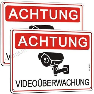 Produktbild von Famanu Sicherheitsschild - Reflektierendes Aluminium - 2 Stück - 20 x 15 cm
