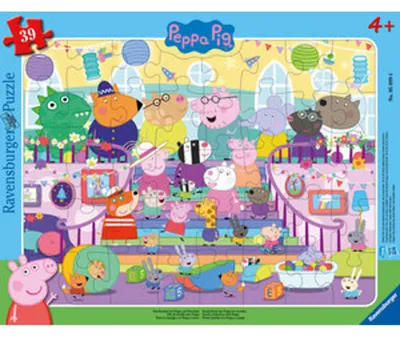 Produktbild von Ravensburger Kinderpuzzle 05699 - Familienfest mit Peppa und Freunden - 39 Teile Peppa Pig Rahmenpuzzle für Kinder ab 4 Jahren