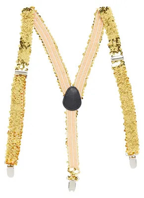 Image de Bretelles ornées de paillettes dorées - Taille adulte