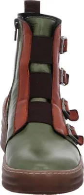 Produktbild von Gemini Damen Stiefelette Biker Boot Riemen Schnalle Keilabsatz 033650-02, Größe:40 EU, Farbe:Grün