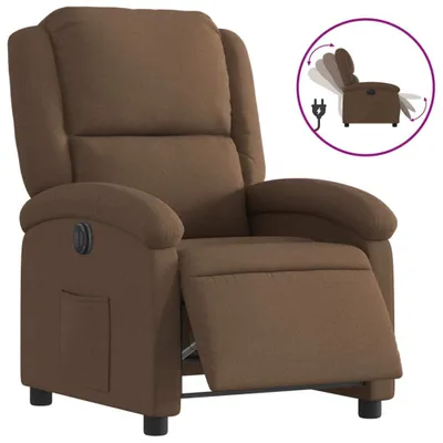 Image de vidaXL Fauteuil relax électrique marron Tissu