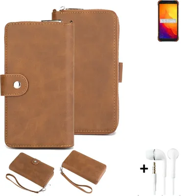 Produktbild von K-S-Trade 2in1 Handyhülle kompatibel mit Blackview BV4900S + Kopfhörer Schutzhülle & Portemonnee Schutzhülle Tasche Handytasche Case Etui