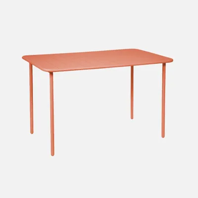 Produktbild von sweeek - Gartentisch aus Stahl für 4 Personen - Braunrosa