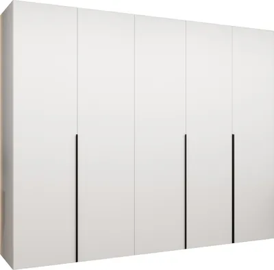 Produktbild von MEBLE KRYSPOL, Kleiderschrank, Schrank 250x202x52, Weiß, Griff Schwarz