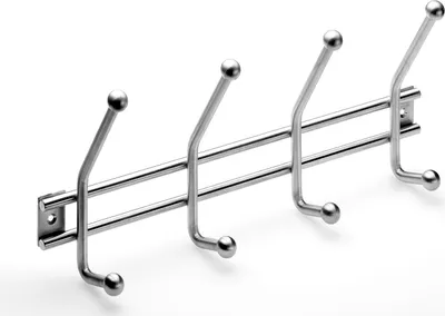 Produktbild von Hettich Garderobenleiste 4 Haken 35,5 x 16,0 x 6,0 cm Edelstahl