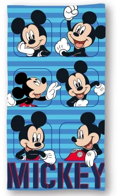 Immagine prodotto di Telo mare per bambini Disney Mickey Mouse - Telo da bagno in microfibra morbido e assorbente 140x70 cm