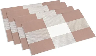 Immagine prodotto di Kesper 77563 - Set di 4 sottopiatti marroni a quadretti, dimensioni 43 x 29 x 0,1 cm