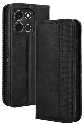 Produktbild von OnePlus Nord 6 Hülle - Coverup Vintage Style Klapphülle - Schwarz