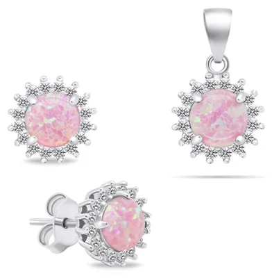 Produktbild von Beautiful opal jewelry set SET231WP (earrings, pendant)