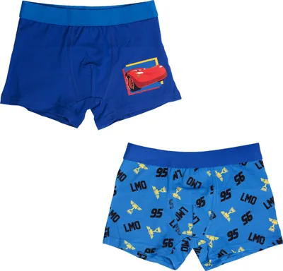 Produktbild von Disney Cars - Lightning McQueen Boxershorts für Jungen Unterhose Unterwäsche Blau (2er Pack) 110-116