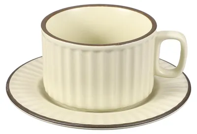 Espressotasse mit Untertasse, 230 ml, Keramik, creme