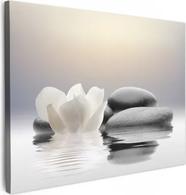Produktbild von Wanddeko 80x60 cm - BadezimmerRuhige Steine, Leinwand Bilder, Wandbilder, Gemälde