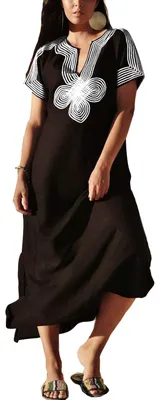 Produktbild von Sommer Kaftan V-Ausschnitt Maxikleid für den Strand