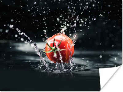 Produktbild von MuchoWow® Poster Tomate - Gemüse - Stilleben - Wasser - Rot 120x90 cm - Wandbild
