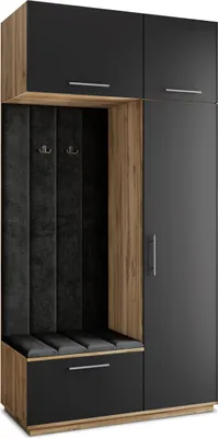Produktbild von Masseno Garderobe-Set REMA 120/240/60 cm Modern Garderobenschrank Eiche Wotan