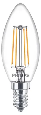 Immagine prodotto di 3 x Philips LED a filamento a candela 4,3W = 40W E14 trasparente 470lm bianco caldo 2700K
