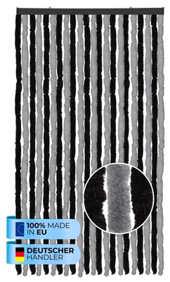 Obrázek produktu pro Chlupatý závěs 56x185cm - 140x220cm - Ebay Unistripe antracit - černý-90x220 cm