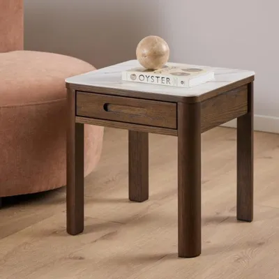 Productafbeelding van Bijzettafel Wilven Keramiek Cream Talvera 45cm - Giga Living
