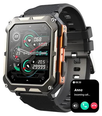Produktbild von Smartwatch Herren mit Telefonfunktion, Sportuhren, IP68 wasserdicht, 1,83 Zoll, Fitnessuhr mit Blutdruckmessung, 123 Sportmodi, Outdoor Android iOS