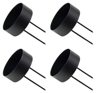 Produktbild von Kerzenpick schwarz matt für Stumpenkerzen bis 6 cm - 4er Set - Metall Kerzenhalter ohne Dorn für Kugelkerzen