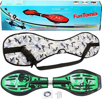 Produktbild von FunTomia® mit LED-Rollen - 1753 - Design grün Totenkopf  - Waveboard ORIGINAL