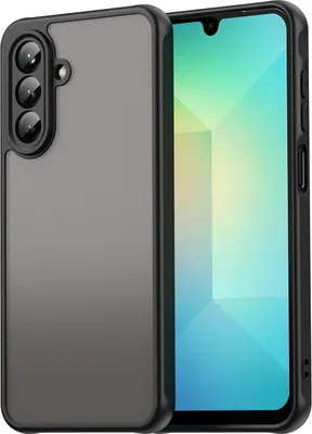 Obrázek produktu pro Pouzdro pro Samsung Galaxy A26 5G, průsvitná matná zadní strana s ochranou fotoaparátu, nárazuvzdorné ochranné pouzdro Černý
