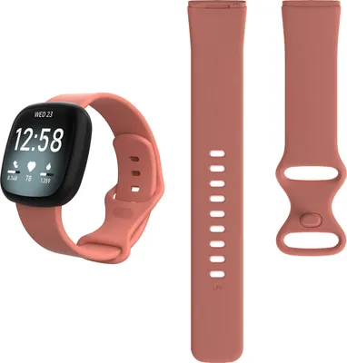 Produktbild von Silikon Ersatzband Armband für Fitbit Versa 3 / Sense „Sport“, L, Orange