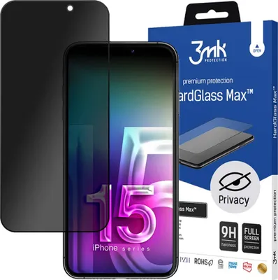 Zdjęcie produktu dla 3MK HardGlass Max Privacy, iPhone 15 Pro, 1 szt.