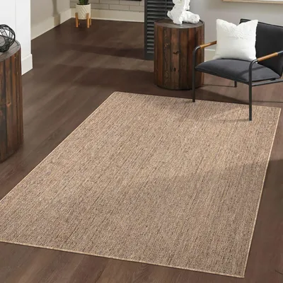 Produktbild von TT Home Waschbarer In-& Outdoorteppich Wetterfest Garten Terrasse Esszimmer Boho Muster Unicolor Meliert Moderner Style Größe 160x220 cm