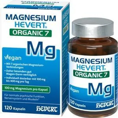 Produktbild von MAGNESIUM HEVERT Organic 7 Kapseln, 120 St.