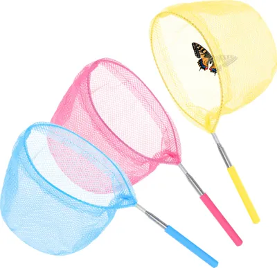 Produktbild von com-four® 3x ausziehbarer Kescher für Kinder - Insekten-Netz mit Teleskopstab - Fischernetz für Kinder - bunter Kinderkescher [Auswahl variiert]