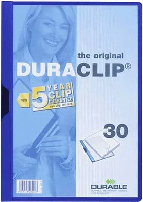 Produktbild von Durable Duraclip 30, Blau, Transparent, PVC, 30 Blätter, A4, 1 Stück(e)