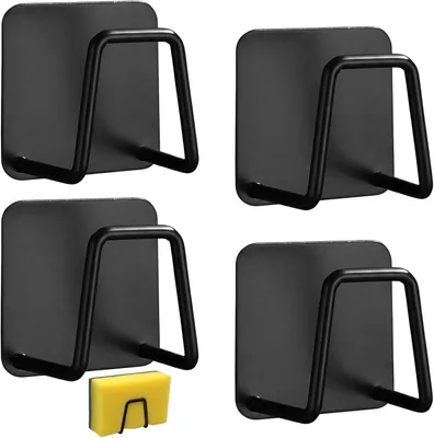 Imagen del producto de Soportes para esponjas de acero inoxidable, juego de 4 unidades, autoadhesivos, para el fregadero de la cocina