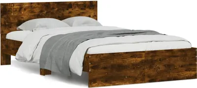 Obrázek produktu pro Maison Exclusive - Rám postele s čelem a LED osvětlením kouřový dub 140 x 190 cm