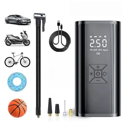 Produktbild von AIORBER Akku-Reifenpumpe 150 PSI, Kabelloser Luftkompressor mit 6000mAh Powerbank & LCD-Anzeige, Für Auto, Fahrrad & Motorrad